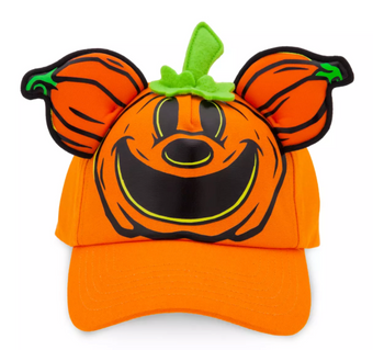 Disney Parks Mickey Mouse Jack-o'-Lantern Glow-in-the-Dark Baseball Cap Hat New