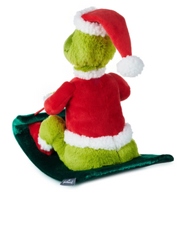 Hallmark Dr. Seuss's Grinch on Sled Musical Christmas Plush With Motion New