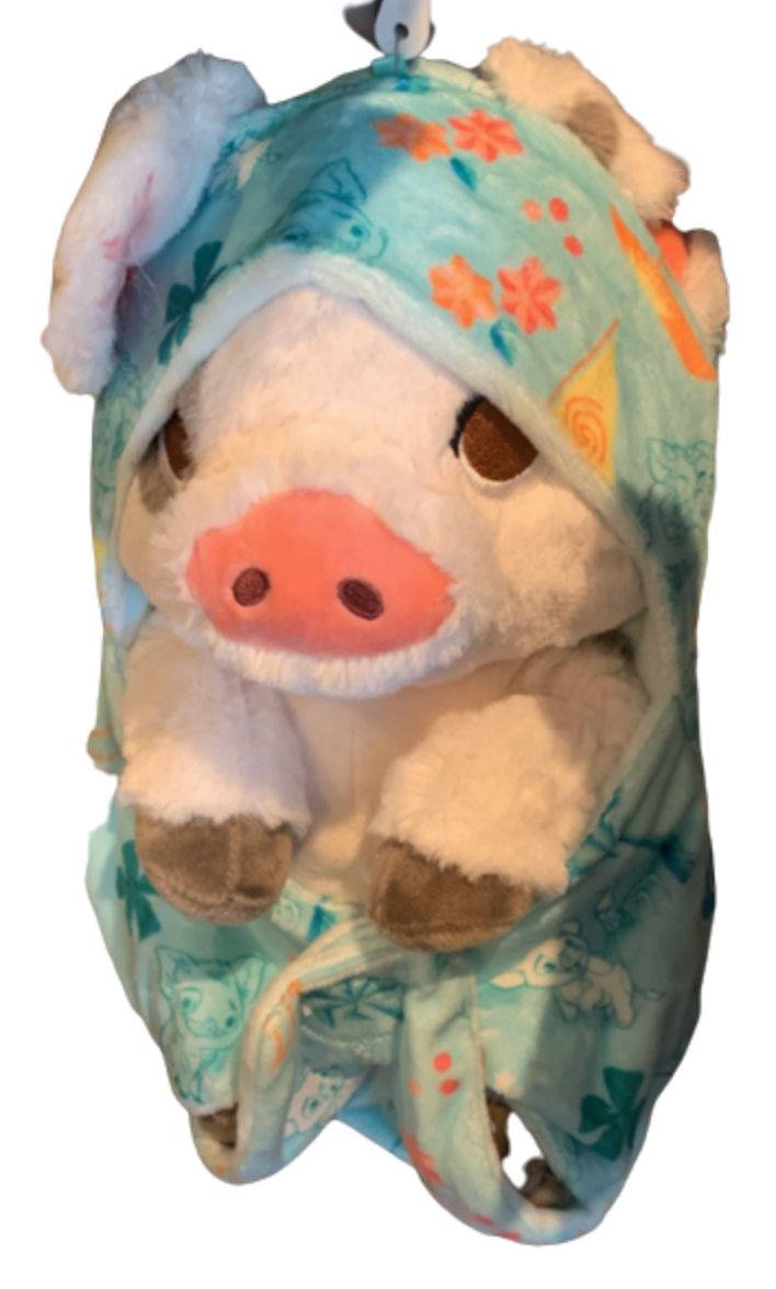 Disney Parks Pua Babies Plush in a Blanket Pouch New With Tag I Love Characters