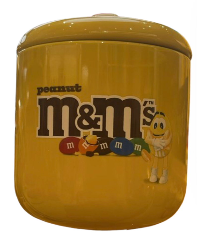 M&M's World Peanut Yellow Character Cookie Jar With Lid New With