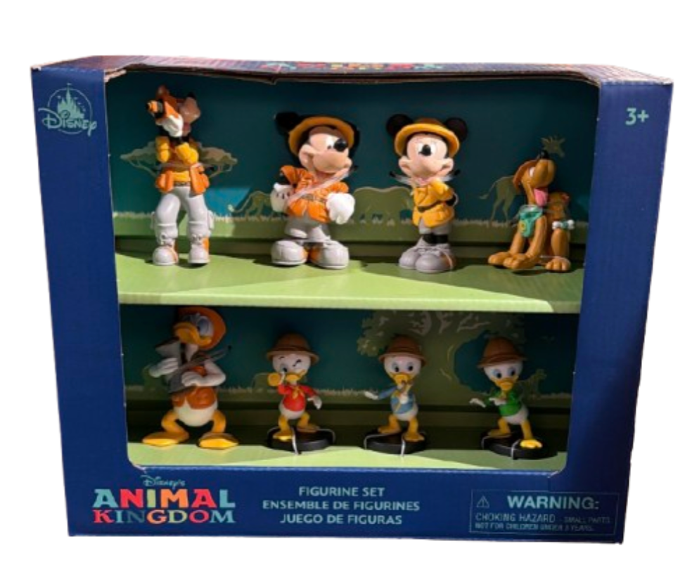 Disney World Animal Kingdom 置物 Disney Parks Animal Kingdom Mickey & Friends Safari Figure Set New