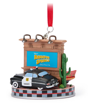 Disney Parks Cars Sheriff Lightning McQueen Pixar Sketchbook Christmas Ornament