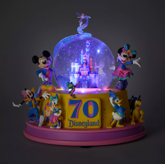 Disney Disneyland 70th Mickey Mouse and Friends Light-Up Musical Snowglobe New