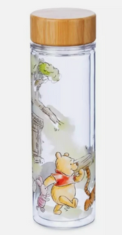 Disney Parks Winnie the Pooh Classic Collection Water Bottle Bamboo Lid New