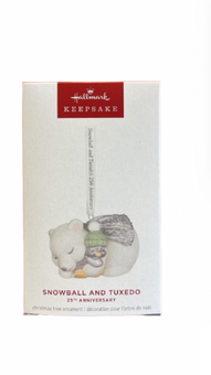 Hallmark 2025 Keepsake 25th Snowball and Tuxedo Porcelain Christmas Ornament New
