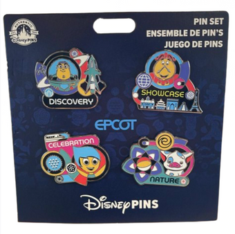 Disney Parks Epcot Pin Set Discovery Showcase Celebration Nature New With Tag