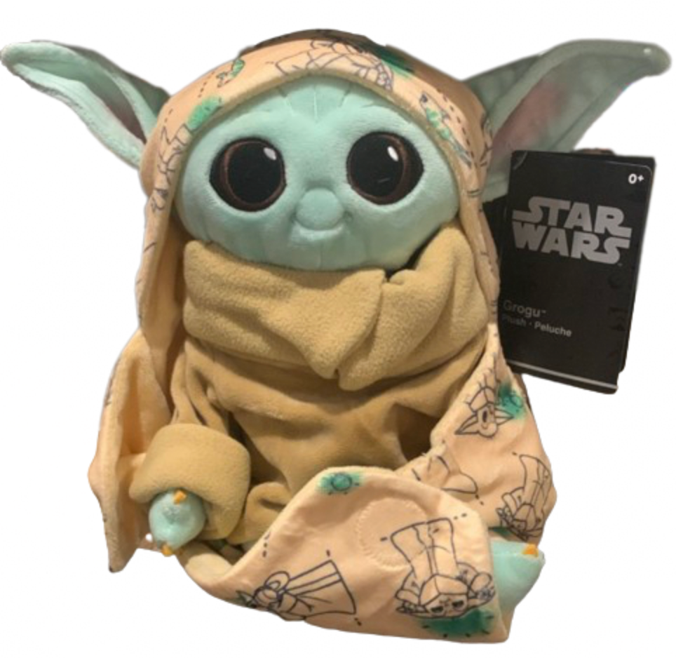 Disney Parks Star Wars Mandalorian Yoda in Blanket Pouch Plush New wit I Love Characters
