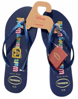 Disney Parks Flip Flops by Havaianas WDW Navy 11/12 New With Tag