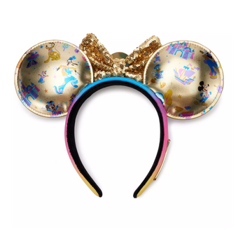 Disney Disneyland 70th Mickey and Friends Loungefly Ear Headband for Adults New