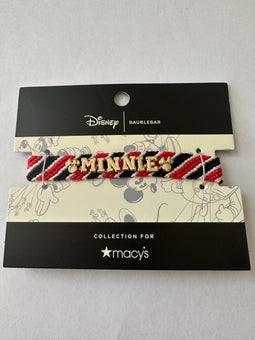 Disney Baublebar for Macy's Minnie Woven Friendship Bracelet New with Card