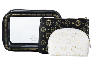Universal Studios Harry Potter Magical Spells 3-Piece Cosmetic Bag Set New W Tag