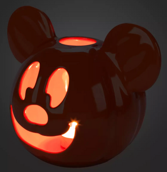 Disney Parks Mickey Mouse Halloween Jack-o'-Lantern Votive Candle Holder New