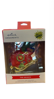 Hallmark The Grinch on Sleigh Christmas Ornament New With Box