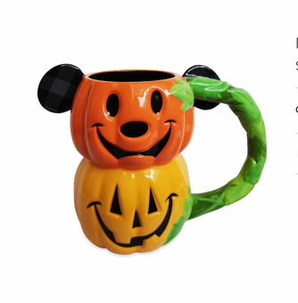 Disney Parks Mickey Pumpkin Trick or Treat Halloween 2021 Ceramic Coffee Mug New