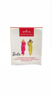 Hallmark 2025 Keepsake Mini Superstar Barbie and Superstar Christie Ornament Set