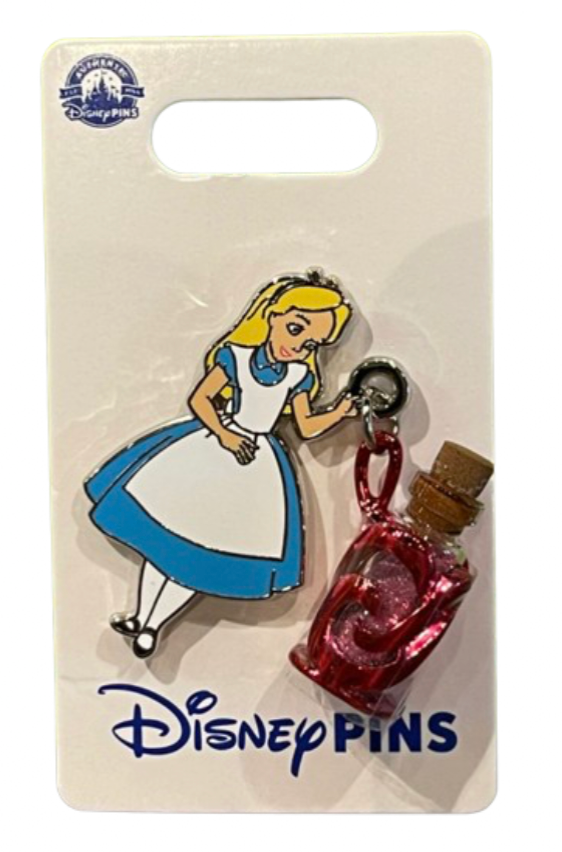 Disney Parks Alice in the Wonderland with Bottle Dangle Pin New With C ...