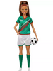 Barbie Soccer Doll Green #16 Uniform Toy New with Box