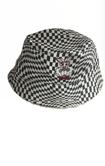 Disney Parks Alice in Wonderland White Rabbit Checkered Bucket Hat New With Tag