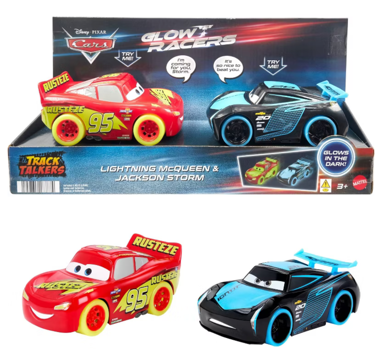 Disney Cars Track Talkers Glow Racers Lightning McQueen Jackson
