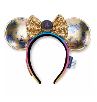 Disney Disneyland 70th Mickey and Friends Loungefly Ear Headband for Adults New