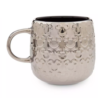 Disney Parks Mickey Icons Platinum Glossy Glaze Finish Coffee Mug New