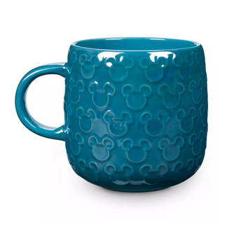 Disney Parks Mickey Icons Aqua Glossy Glaze Finish Coffee Mug New