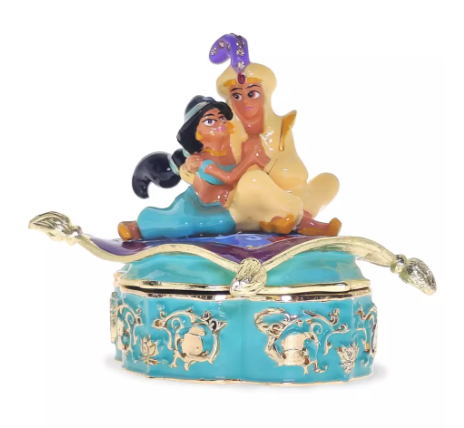 Disney Parks Aladdin and Jasmine Trinket Box by Arribas New with