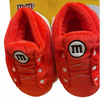 M&M's World Red Characters Plush Slippers Youth S/M New with Tag