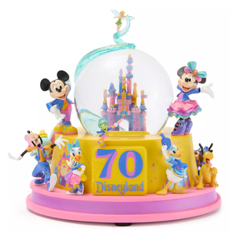 Disney Disneyland 70th Mickey Mouse and Friends Light-Up Musical Snowglobe New