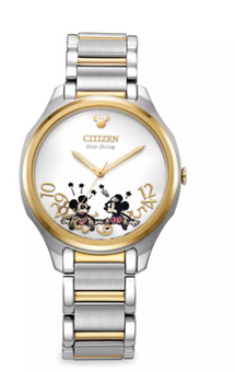 Disney Parks Mickey and Minnie Falling Eco-Drive Watch Citizen New with Box