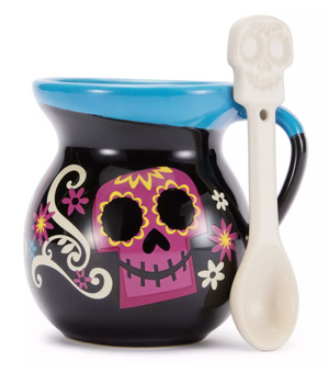 Disney Parks Coco Sugar Skulls Mug with Spoon New With Tag