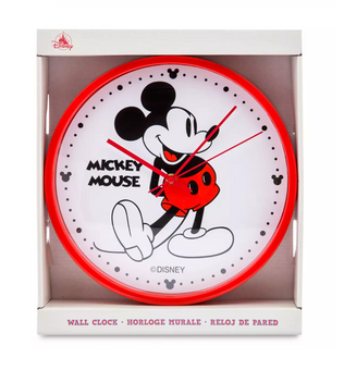 Disney Parks Mickey Battery Operated Red Wall Clock New with Box