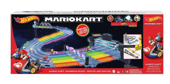 Hot Wheels Nintendo Mario Kart Rainbow Road Raceway Track Toy New With Box
