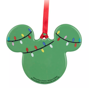 Disney Parks Stitch Festive Mickey Icon Plate Christmas Ornament New With Tg