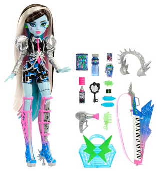 Monster High Doll Amped Up Frankie Stein Rockstar with Instrument & Accessories