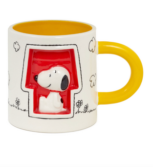 Hallmark Peanuts Snoopy Doghouse Sculpted Coffee Mug New