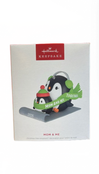 Hallmark 2025 Keepsake Mom & Me Penguins Sledding Christmas Ornament New w Box