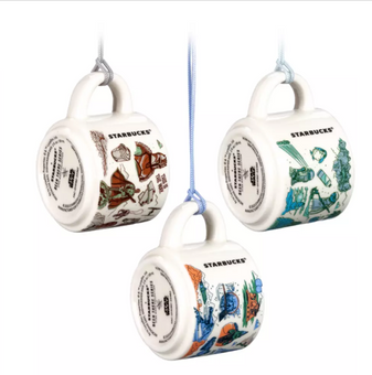 Disney Nevarro Naboo Ahch-To Starbucks Mug Ornament Set Been There Star Wars New
