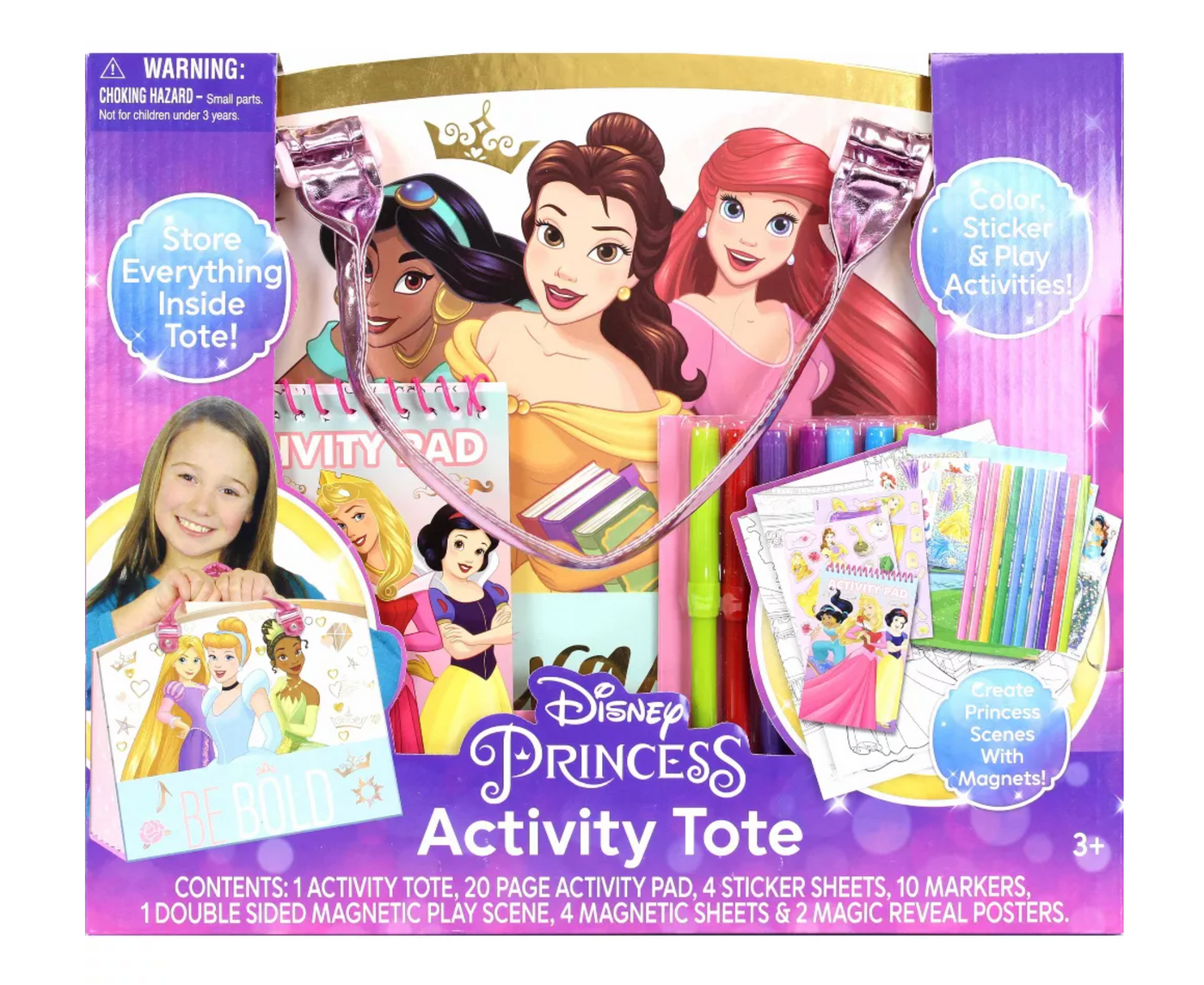 Disney Princess Activity Tote with Stickers Markers Posters New with Box