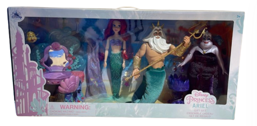 Disney Parks Princess Ariel Mermaid Ursula Triton Gift Set New 