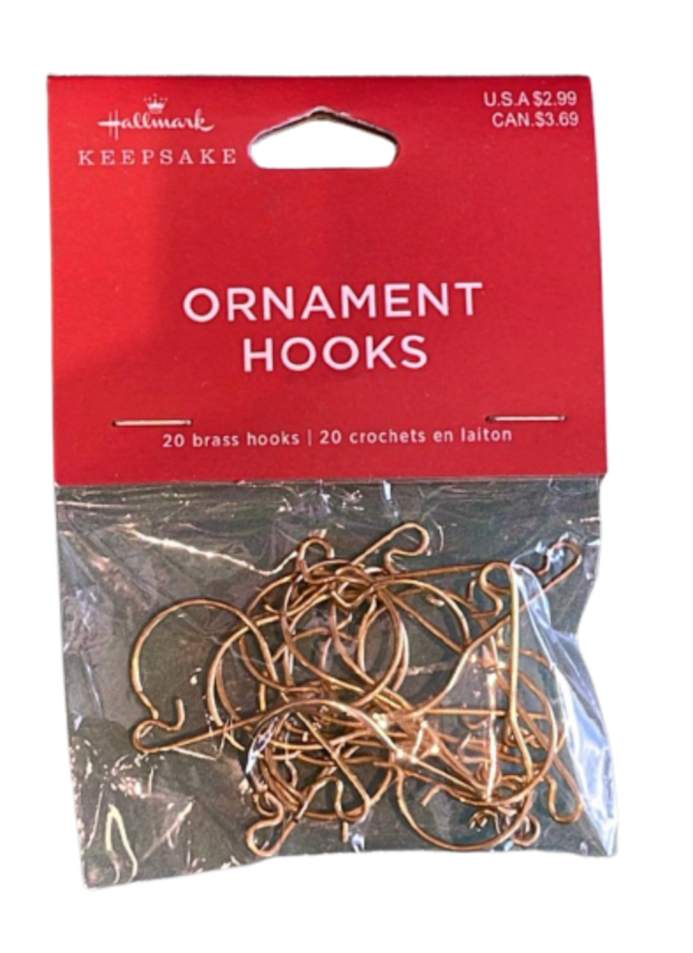 Hallmark 2023 Keepsake Brass Ornament Hooks Set of 20 New I Love