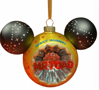 Disney Parks Walt Disney Mr Toad Icon Mickey Ears Glass Christmas Ornament New