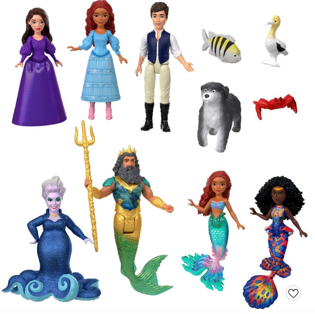 Disney The Little Mermaid Land Sea Ariel Ultimate Story Set with 7 Small Dolls and 4 Figures