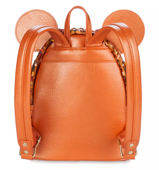 Disney Parks Minnie Mouse Sequined Loungefly Mini Backpack Peach Punch New
