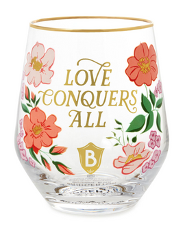 Hallmark Bridgerton Love Conquers All Stemless Wine Glass New With Tag