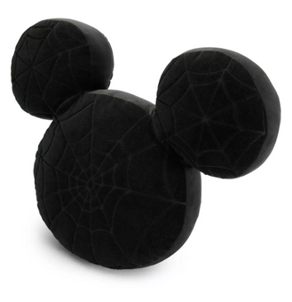 Disney Parks Halloween Mickey Pumpkin Black Web Spider Throw Pillow Plush New
