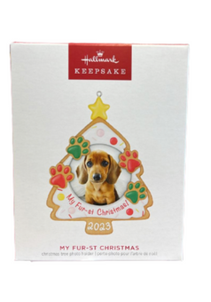 Hallmark 2023 Keepsake My Fur-st Photo Frame Christmas Ornament New with Box