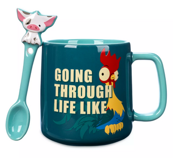 Disney Parks Heihei and Pua Coffee Mug with Spoon Set – Moana New With Tag