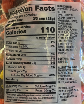 Disney Parks Mickey Main Street Popcorn Fruity Mix New Sealed