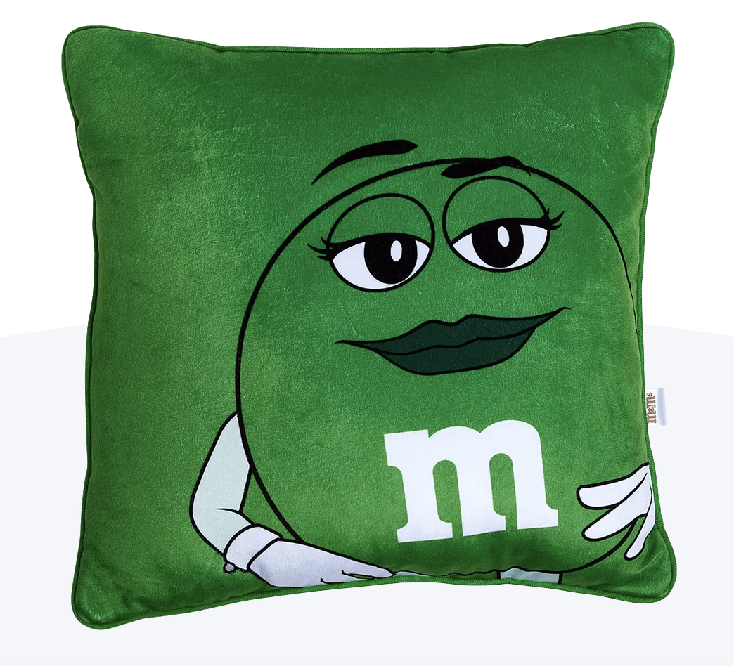 M M s World Green Character Impress You Quote Pillow Plush New With Tag